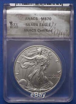 1996 American Silver Eagle ANACS MS 70 No Reserve