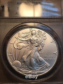 1996 American Silver Eagle Anacs MS70! Perfect Coin! Gorgeous Eye Appeal! Rare