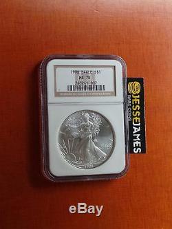 1996 American Silver Eagle Ngc Ms70 Top Pop. Light Spotting, Priced Generously