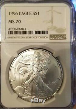1996 MS70 American Silver Eagle NGC