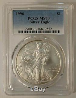 1996 Silver Eagle American PCGS MS70