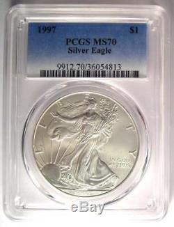 1997 American Silver Eagle Dollar $1 ASE Certified PCGS MS70 $1,250 Value