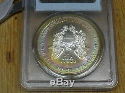 1997 American Silver Eagle Pcgs Ms 67 Deep Vibrant Obverse Colorful Toning