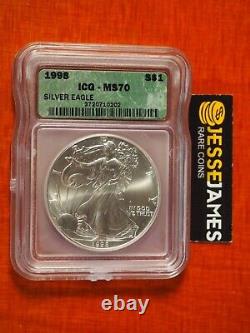 1998 $1 American Silver Eagle Icg Ms70 Green Label