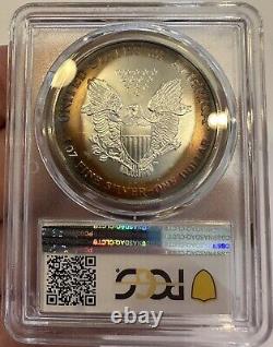 1998 ASE American Silver Eagle $1 PCGS MS68 Unique Great Target Bullseye Toning
