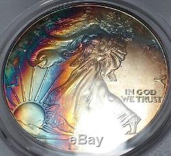 1998 American Silver Eagle PCGA MS68 REAL Rainbow Toned Vibrant Vivid Color