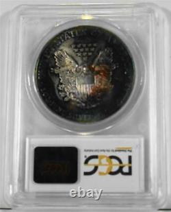 1999 $1 One Ounce American Silver Eagle PCGS MS67 Obverse & Reverse Toned/Toning