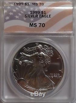 1999 American Silver Eagle ANACS MS70 Perfect