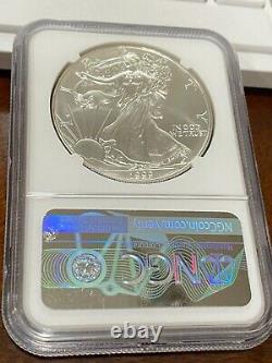 1999 American Silver Eagle Mint Error Ms 66 Reverse Struck Thru