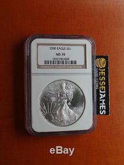 2000 American Silver Eagle Ngc Ms70 Top Pop Beautiful Coin