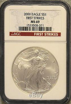 2000 American Silver Eagle FIRST STRIKE NGC MS69 Key Date (Lot 308)