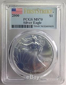 2000 American Silver Eagle PCGS MS70 First Strike