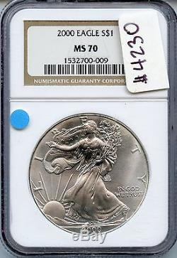 2000 NGC MS 70 Brown Label American Silver Eagle AN5901 K