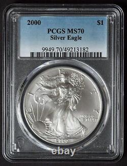 2000 PCGS MS70 American Silver Eagle $1 MS70