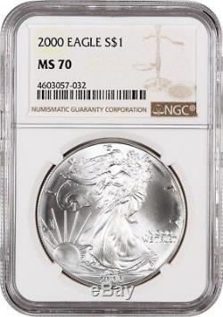2000 Silver Eagle $1 NGC MS70 American Eagle Silver Dollar ASE