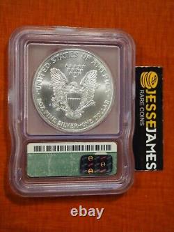 2001 $1 American Silver Eagle Icg Ms70 Green Label