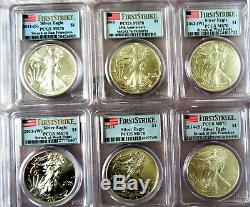 2001-2016 29-Coin Silver American Eagle Date/MM Set ALL PCGS MS70 AGT