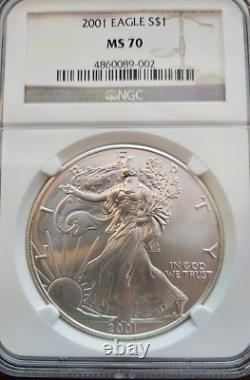 2001 American Silver Eagle MS70 NGC Grading