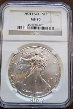 2001 American Silver Eagle MS70 NGC Grading