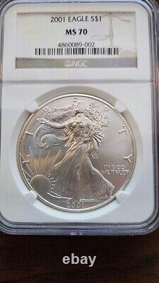 2001 American Silver Eagle MS70 NGC Grading