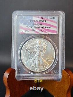 2001 American Silver Eagle WTC Ground Zero Recovery PCGS MS69 1 of 1000