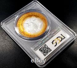 2001 American Silver Eagle graded MS 67 by PCGS! Orange and yellow toned