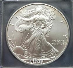 2001 ICG MS70 Certified American Silver Eagle Dollar S$1 NICE TONING