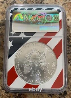 2001 Silver American Eagle $1 NGC MS69 Flag Core