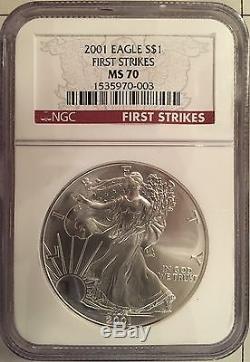 2001 Silver American Eagle Coin NGC MS 70 003