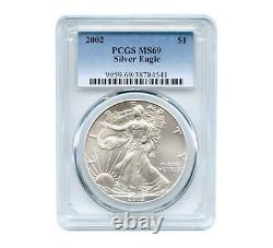 2002 $1 American Silver Eagle MS69 PCGS