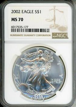 2002 $1 American Silver Eagle NGC MS70