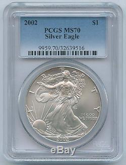 2002 $1 American Silver Eagle PCGS MS 70 No Coin Will Ever Grade Higher