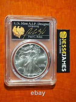 2002 $1 American Silver Eagle Pcgs Ms70 Paul Balan Hand Signed Label