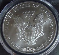 2002 1oz Silver American Eagle Dollar PCGS MS 70