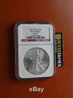 2002 American Silver Eagle Ngc Ms70 First Strikes Population Only 14 Pieces