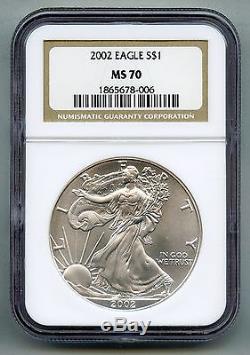 2002 American Silver Eagle Dollar - NGC MS 70 - Free Shipping in USA