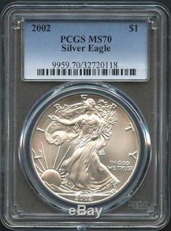 2002 American Silver Eagle PCGS MS-70 -137798