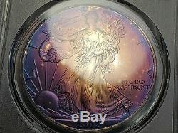 2002 American Silver Eagle PCGS MS68 Rainbow Toning ASE $1 Monster Toned GEM