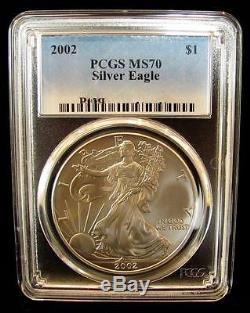 2002 PCGS MS70 Silver AMERICAN EAGLE Walking Liberty Beautiful