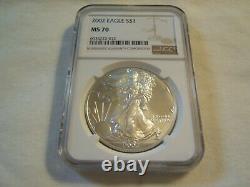2002 silver American Eagle NGC MS70
