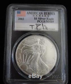 2003 American Eagle, GOLD SET ($50 $25 $10 $5 $1) MS69, American Hero + 1 Silver