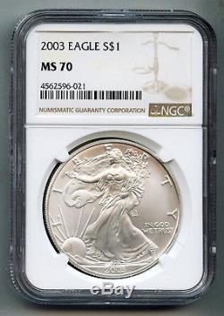 2003 American Silver Eagle Dollar - NGC MS 70 - Free Shipping in USA