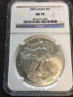 2003 Silver American Eagle Dollar $1 NGC MS70