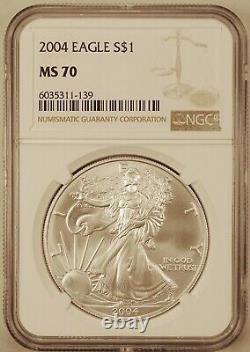 2004 American Silver Eagle $1 Gem Brilliant Uncirculated NGC MS70