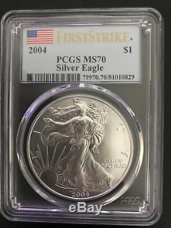 2004 American Silver Eagle $1 PCGS MS70 First Strike