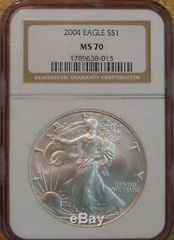 2004 Ngc American Silver Eagle Ms70