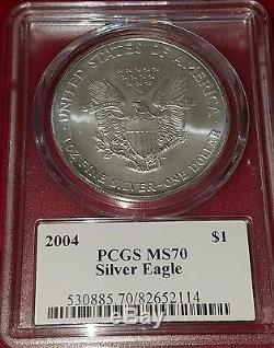 2004 PCGS MS70 American Silver Eagle Signed by John Mercanti