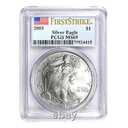 2005 $1 American Silver Eagle MS69 PCGS First Strike
