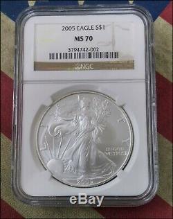 2005 American Eagle Silver Dollar NGC MS70! Perfect Beauty! BINo