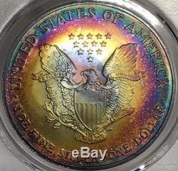 2005 American Silver Eagle PCGS MS68 Gorgeous Vibrant Rainbow Tone Toned